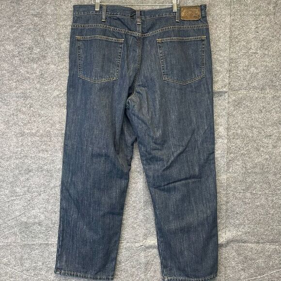 EDDIE BAUER Flannel Lined Jeans Men's Size 40X30 Blue Straight Leg Relaxed Fit - Picture 14 of 16